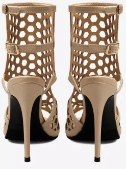 Women's Gladiator Sandals Women's Peep Toe Cut Out Buckle Detail Sandal Shoes
