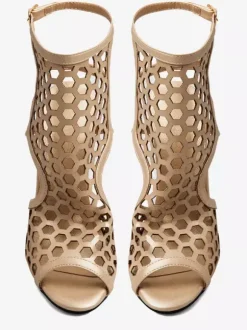 Women's Gladiator Sandals Women's Peep Toe Cut Out Buckle Detail Sandal Shoes