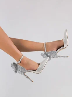 Women's Glitter Butterfly Sparkly Evening Heels