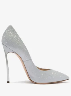 Women's Glitter High Heel Pumps Prom Shoes Silver Homecoming Shoes