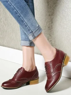Women's Heeled Wingtips Oxfords