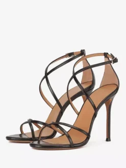 Women's Heel Sandals Metallic Round Toe Stiletto Heel Party Shoes