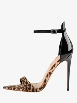 Women's Heel Sandals Pointed Toe Stiletto Heel Sandals Patent PU Upper