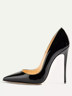 Women's Heels Slip-On Pumps Pointed Toe Stiletto Heel PU Leather
