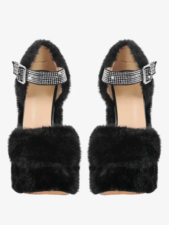 Women's High Heels Platforms Pumps Chunky Heel PU Leather