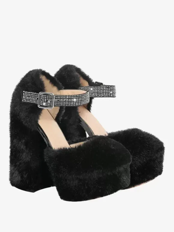 Women's High Heels Platforms Pumps Chunky Heel PU Leather