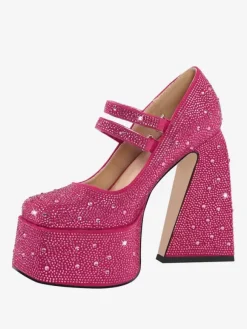 Women's High Heels Rhinestones Platforms Chunky Heel Pumps
