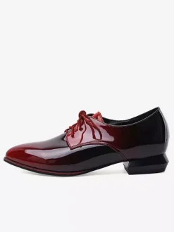 Women's Ombre Pointed Toe Lace Up Oxfords