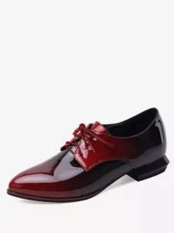 Women's Ombre Pointed Toe Lace Up Oxfords