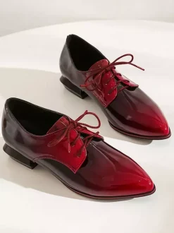 Women's Ombre Pointed Toe Lace Up Oxfords