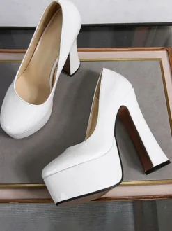 Women's Platform Heels Chunky High Heel Pumps
