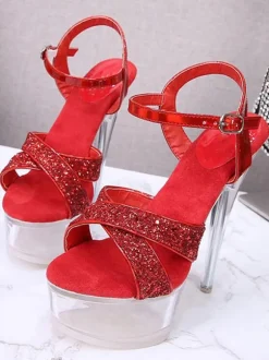 Women's Sexy Glitter Platform Exotic Prom Heel Sandals