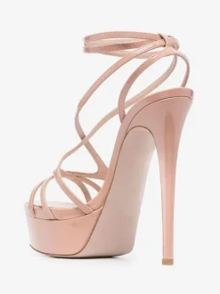 Women's Sexy Sandals Black Platform Open Toe Strappy High Heel Sandals