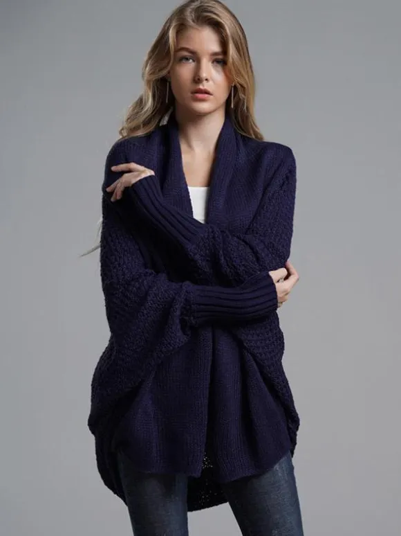Women's Sweater Batwing Sleeves Open Front Cardigans For Fall Winter