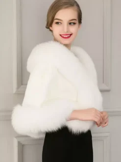 Women's Wedding White Shawl Bridal Winter Warm Cover Ups 2026