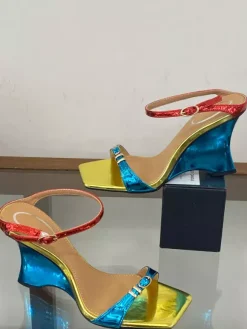Women's Wedge Sandals Open Toe Buckle Detail Backless Sandal Shoes