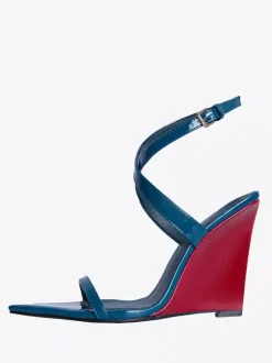 Women's Wedge Sandals Open Toe Color Block Criss Cross Sandal Shoes