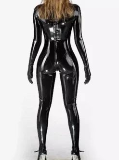 Women's Zentail Catsuit Latex Ammonia Patent Leather Jumpsuits