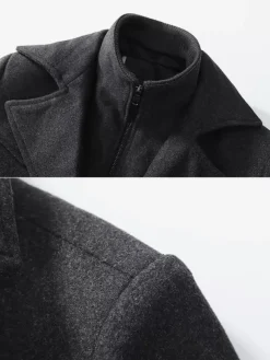 Woolen Coat for Men Long Sleeve Warm Coat Winter Wear