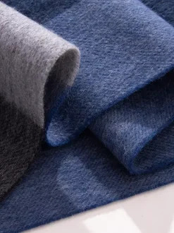 100% Wool Scarf For Men Classic Plaid With Tassels
