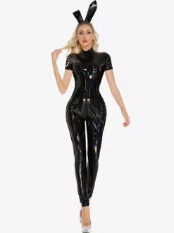 Zentai Patent Leather Bunny Girl Sexy Jumpsuit